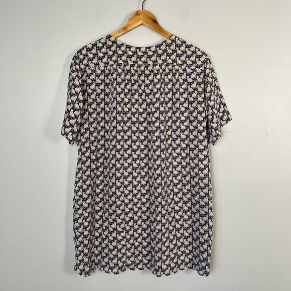 Paul & Joe Paris 100% silk blue tan white tunic dress size 1 / small - Picture 5 of 5